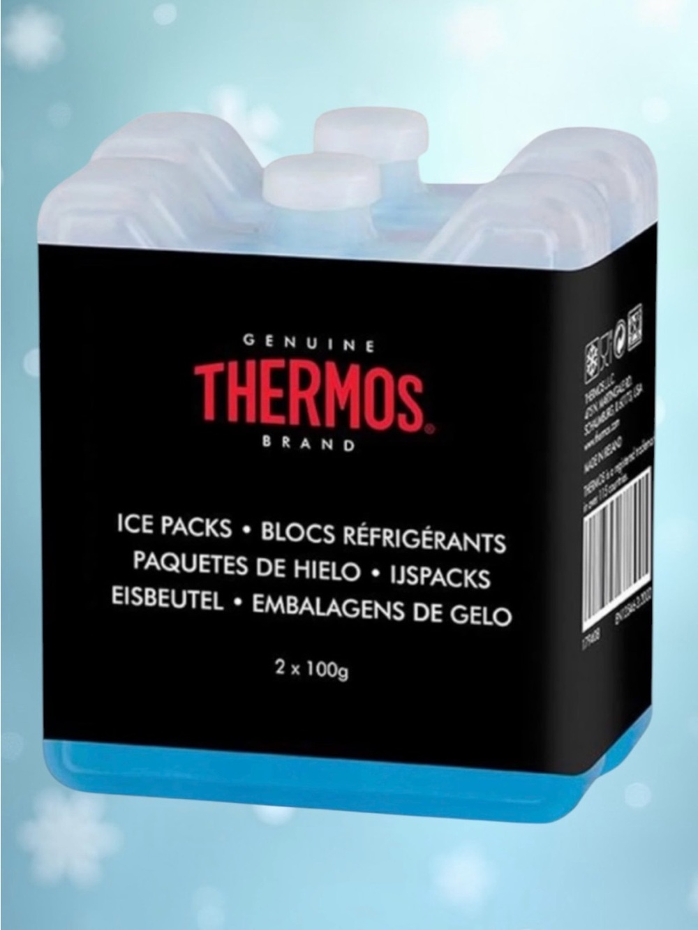 $3 Add-on | Thermos Blue and Black Reusable Ice Packs - Set of 2